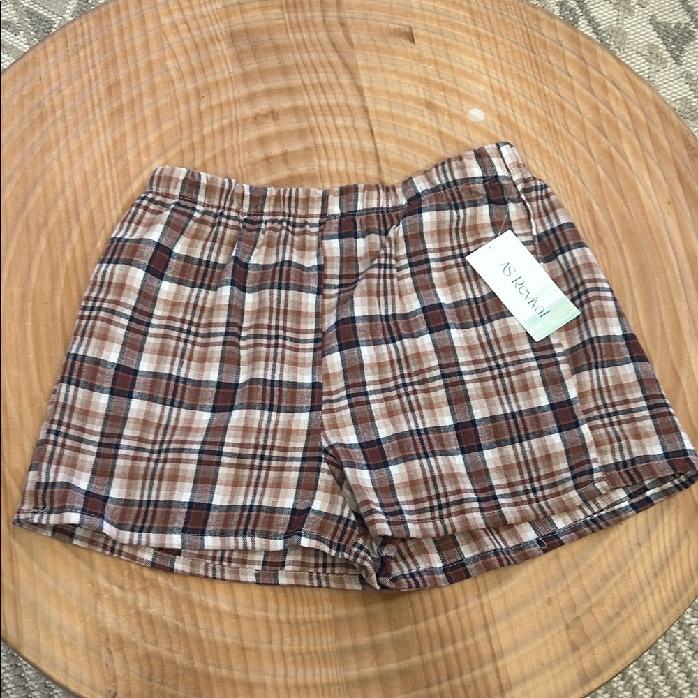 Plaid Women's Shorts in Brown by AS Revival